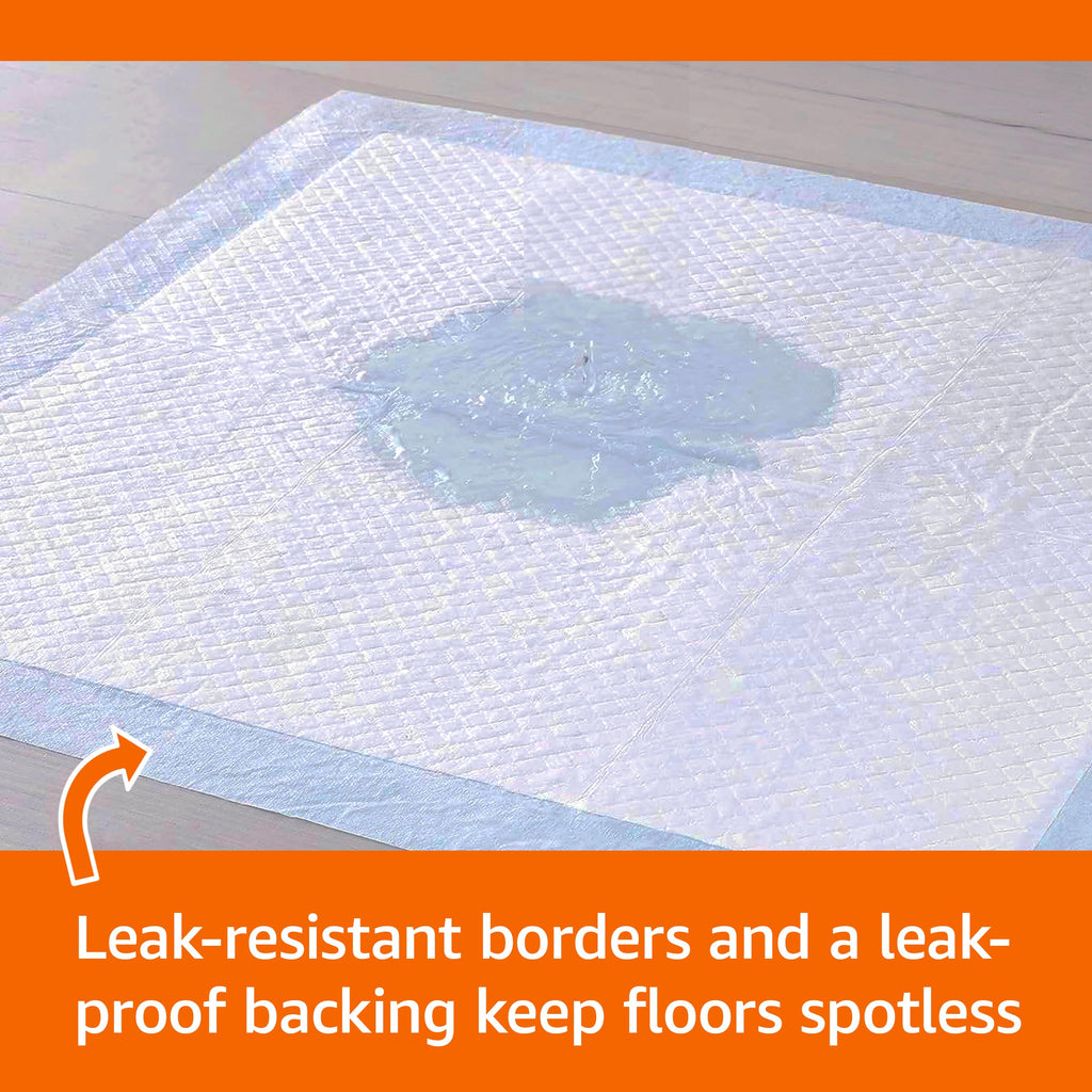 Amazon Basics Leak-Proof Puppy Training Pee Pads, 5-Layer Quick-Dry
